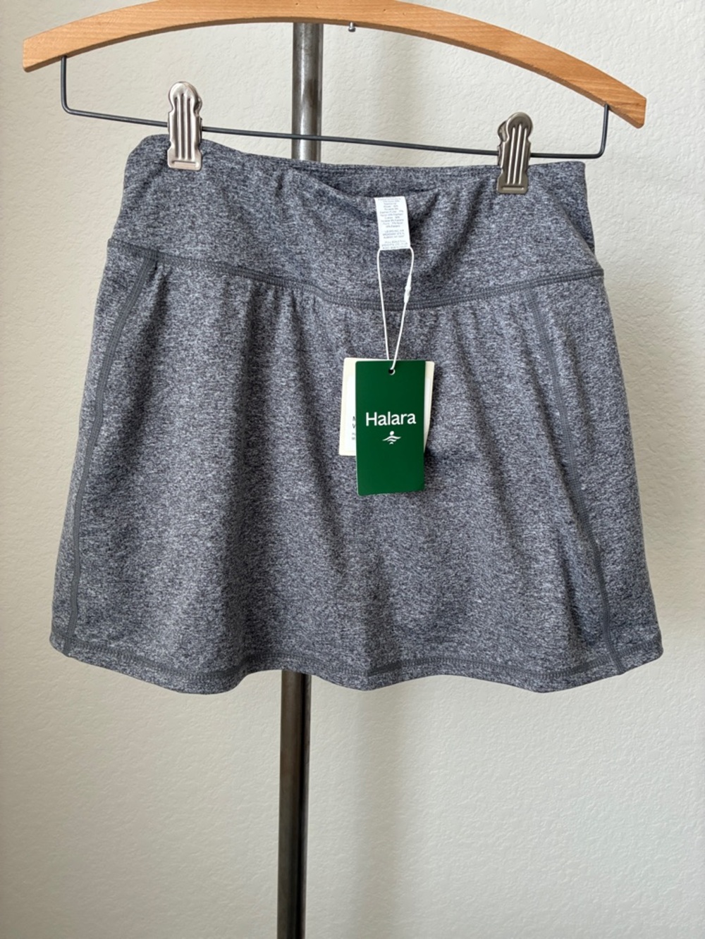 Halara sz XS Heather Grey Skort New With Tags Golf Pickleball Activewear